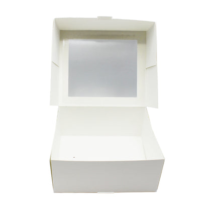 Cardboard Boxes 250g with Window and Hinged Lid - White