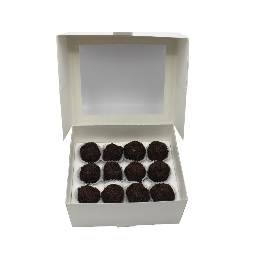 Cardboard Boxes 250g with Window and Hinged Lid - White