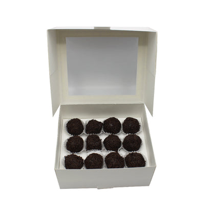 Cardboard Boxes 250g with Window and Hinged Lid - White