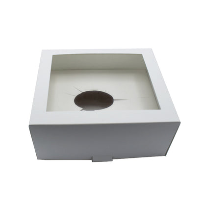Cardboard Boxes 250g with Window and Hinged Lid - White