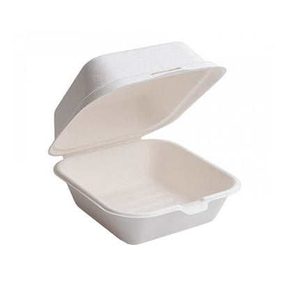 Cajas de caña de azúcar para hamburguesas - Blanco - 450ml