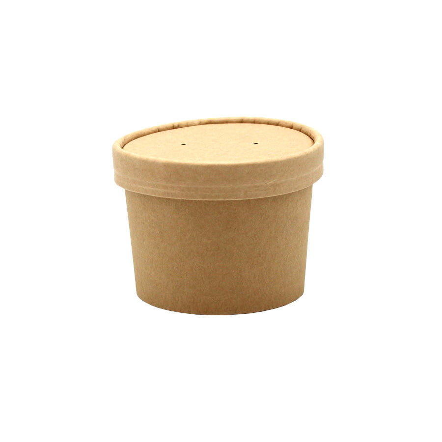 Envases para Sopa con Tapa y Fondo - Kraft