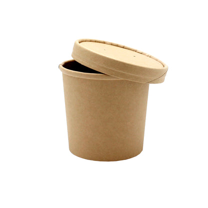 Envases para Sopa con Tapa y Fondo - Kraft