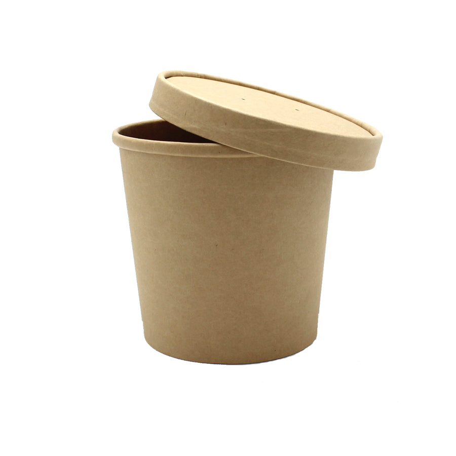 Envases para Sopa con Tapa y Fondo - Kraft