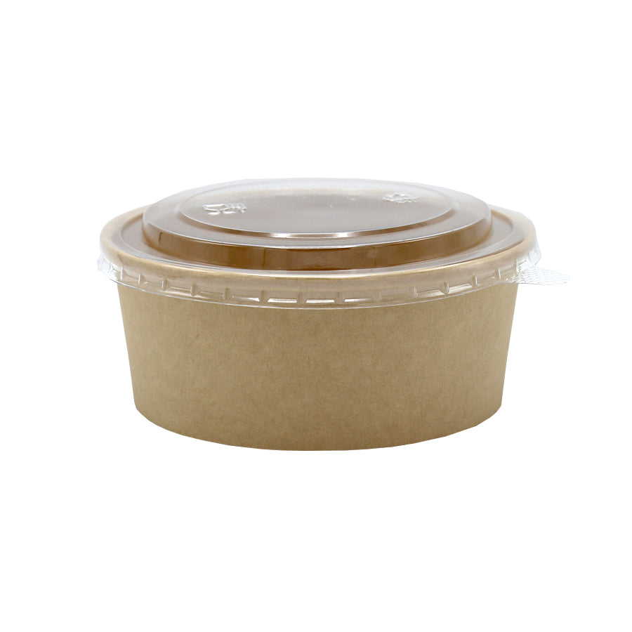 Envases para ensaladas con tapa y base - Kraft y transparente