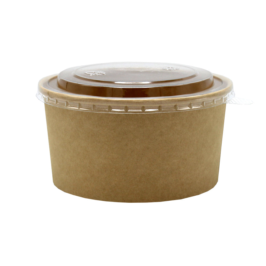 Envases para ensaladas con tapa y base - Kraft y transparente