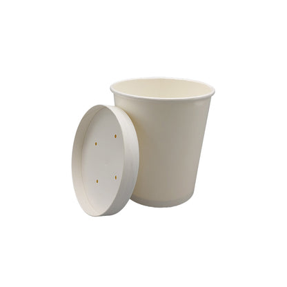 Soup Containers with Lid and Base - White