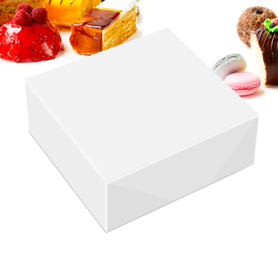 Folding Cardboard Boxes for Cakes - White