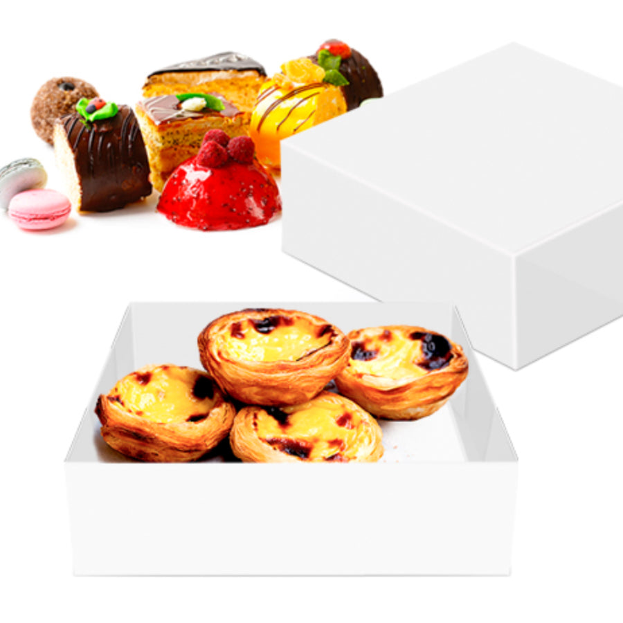 Folding Cardboard Boxes for Cakes - White