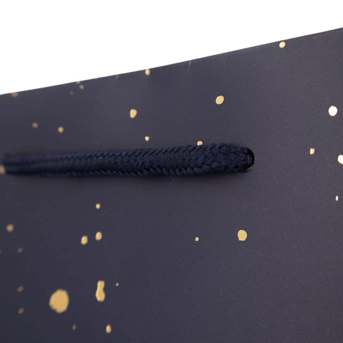 Sacos de Papel Couché 200g - Plastificado Mate - Azul, Dourado e Branco - "Noite Feliz"