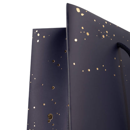 Sacos de Papel Couché 200g - Plastificado Mate - Azul, Dourado e Branco - "Noite Feliz"