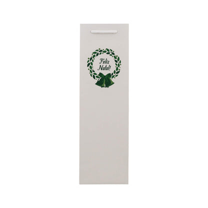 Sacos de Papel Couché 200g - Plastificado Mate - Verde e Branco - "Bosque Inverno"