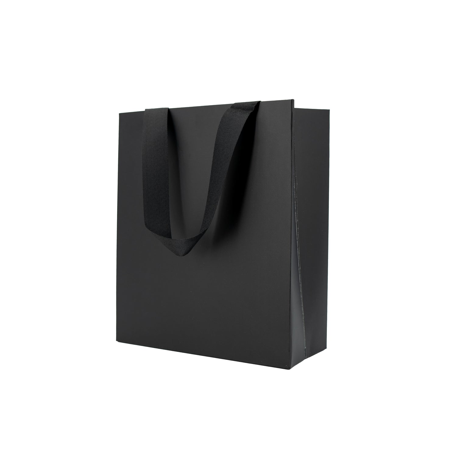 Sacos Premium em Cartolina 250g com Fita- Plastificado Mate - Preto