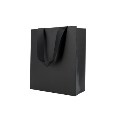 Sacos Premium em Cartolina 250g com Fita- Plastificado Mate - Preto