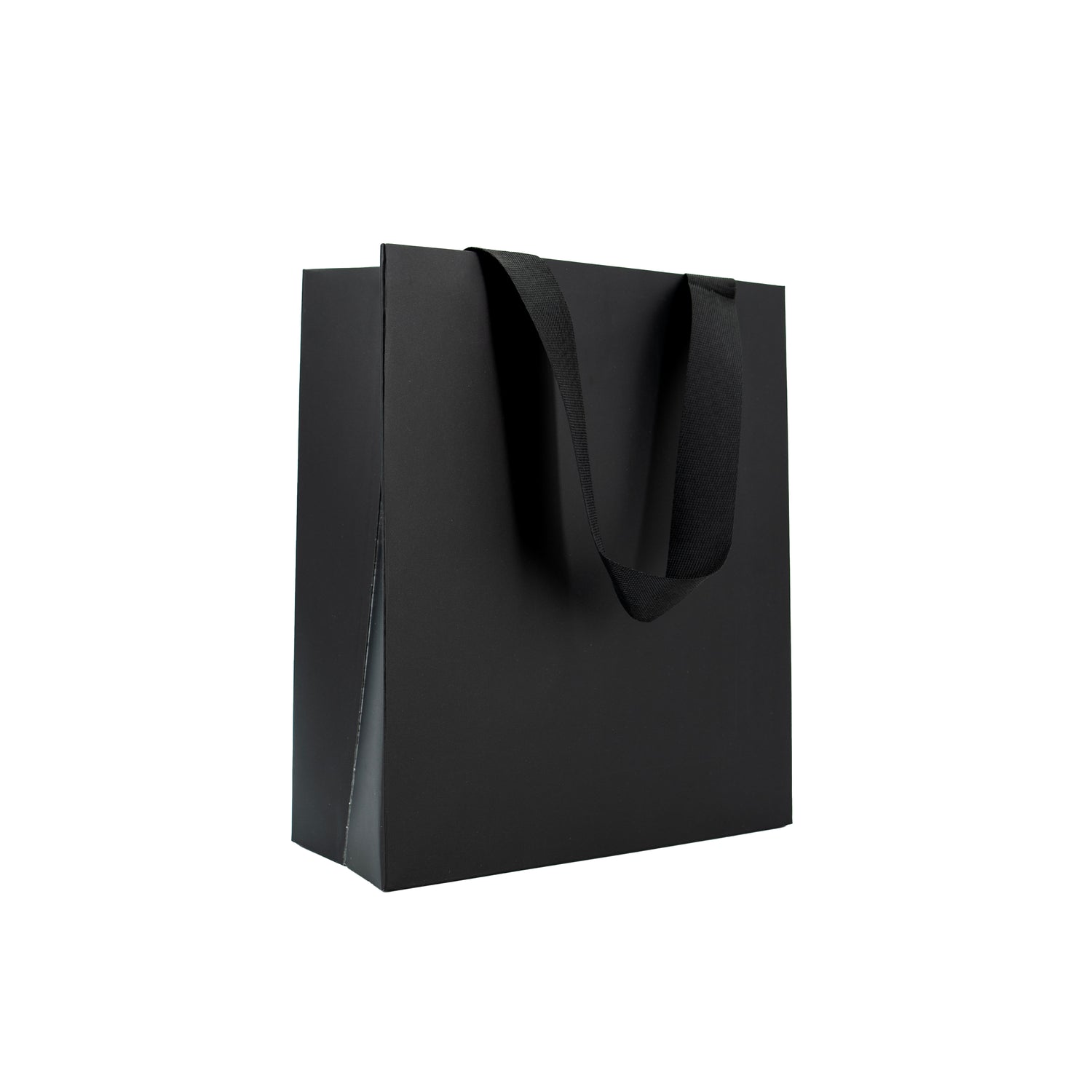 Sacos Premium em Cartolina 250g com Fita- Plastificado Mate - Preto