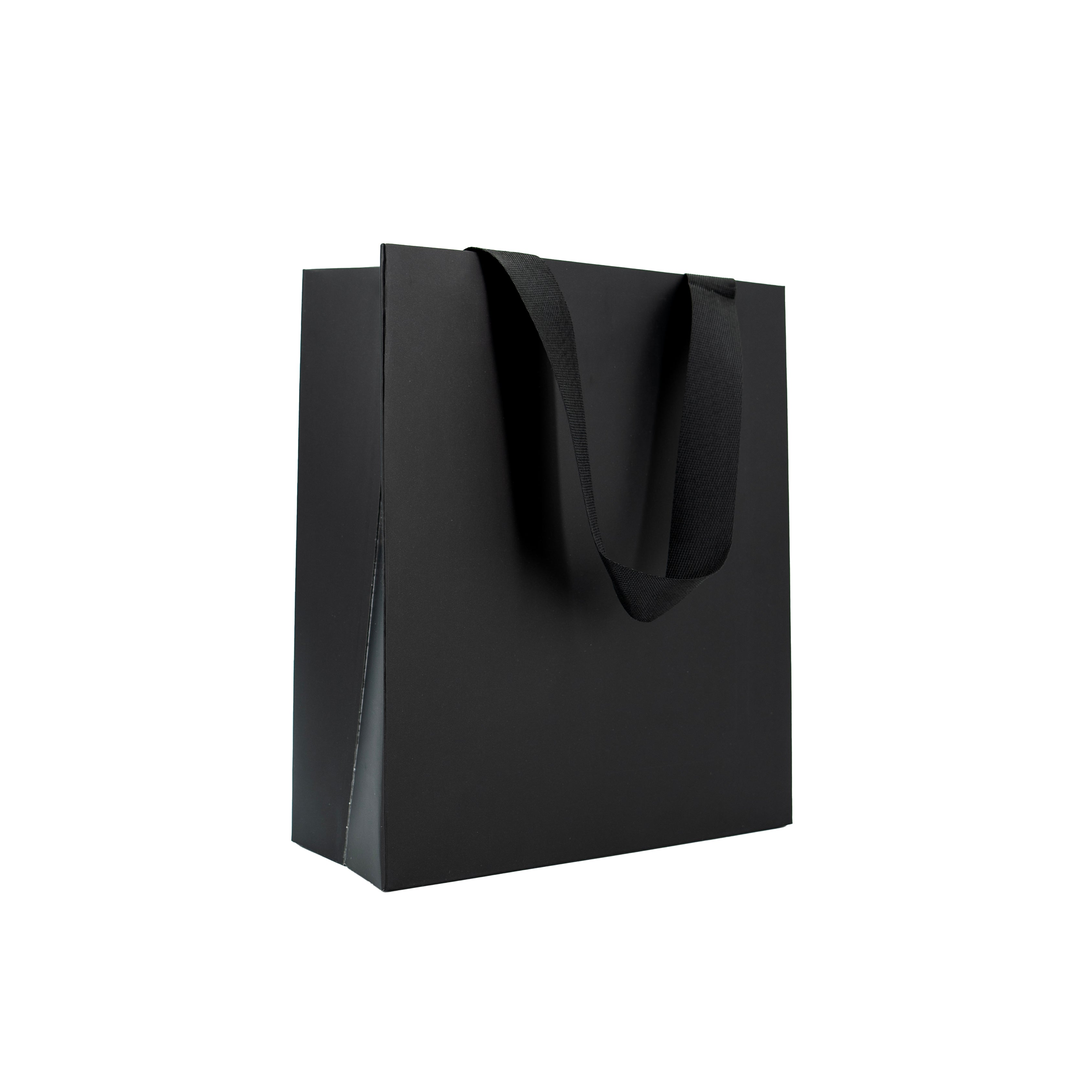 Sacos Premium em Cartolina 250g com Fita- Plastificado Mate - Preto