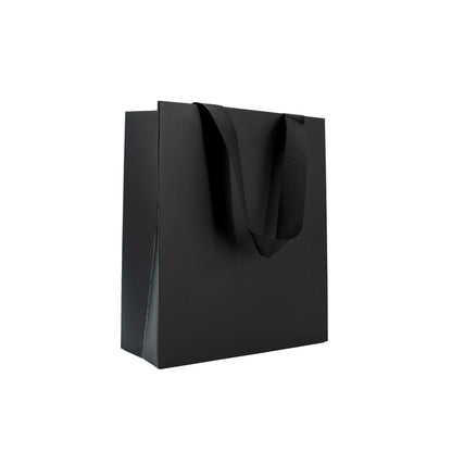 Sacos Premium em Cartolina 250g com Fita- Plastificado Mate - Preto