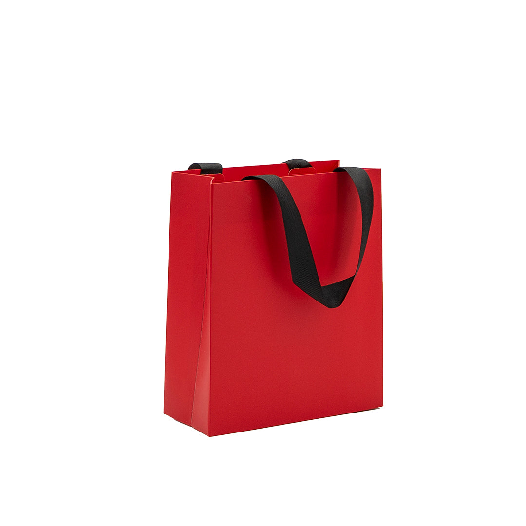 Sacos Premium em Cartolina 250g com Fita- Plastificado Mate - Vermelho