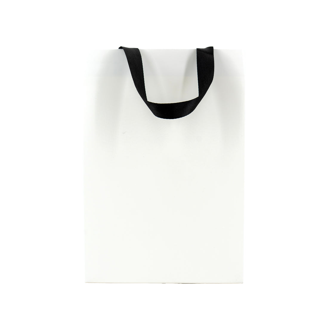 Bolsas premium de cartulina de 250 g con cinta, plastificado mate, blanco