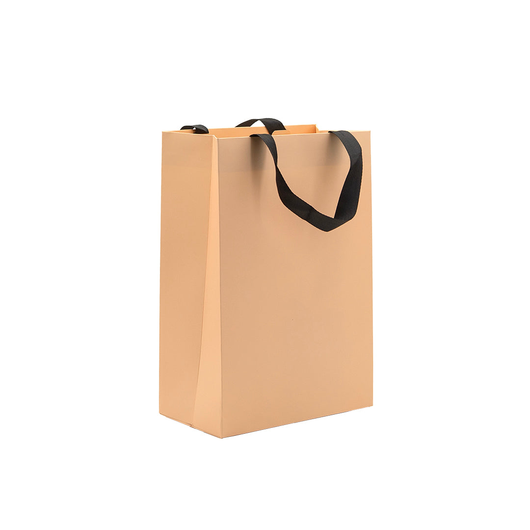 Bolsas Premium de Cartulina 250g con Cinta - Plastificado Mate - Crema