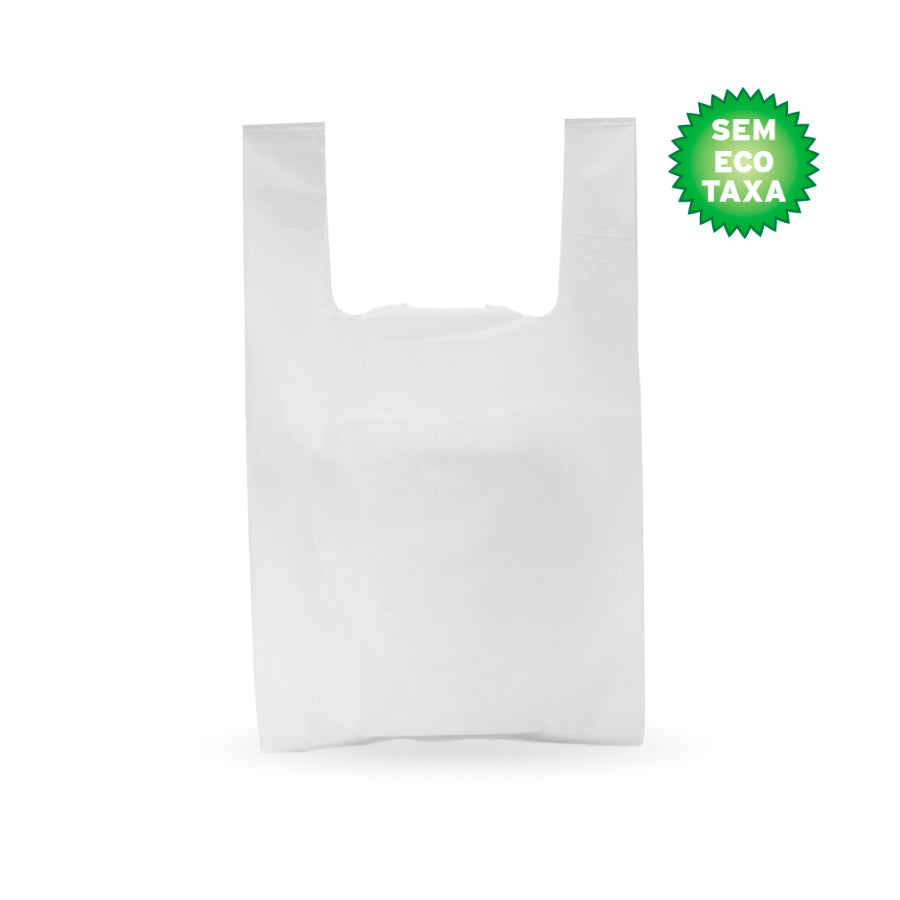 High-Density (HD) Plastic Bags with Handle on a Roll - Opaque White