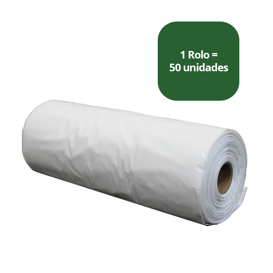 High-Density (HD) Plastic Bags with Handle on a Roll - Opaque White