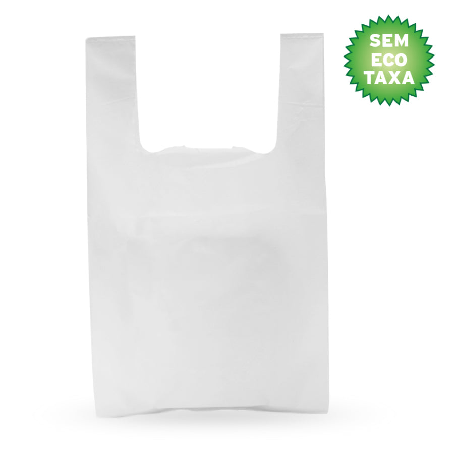 High-Density (HD) Plastic Bags with Handle on a Roll - Opaque White