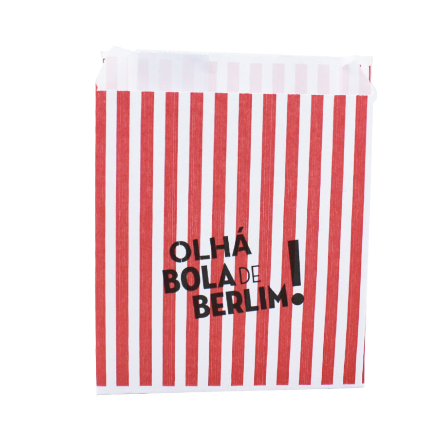 Saquetas Kraft Branco 70g - Vermelho - "Olhá Bola de Berlim"