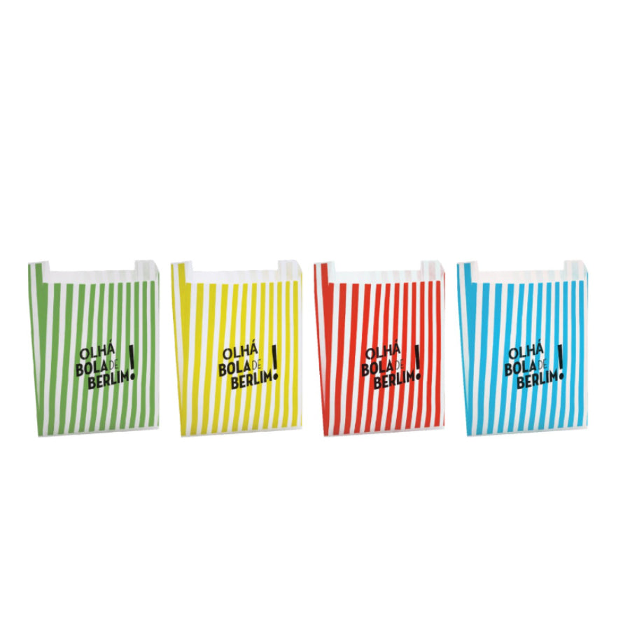 Saquetas Kraft Branco 70g - Amarelo - "Olhá Bola de Berlim"