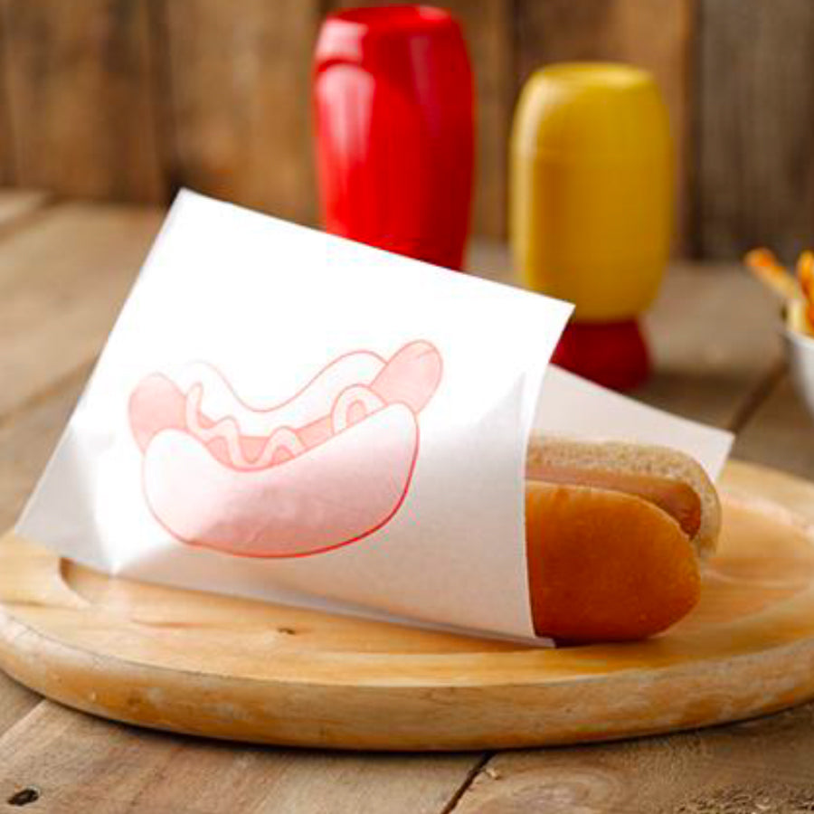 Sobres Kraft Blanco 35g - Rojo y Blanco - "Perrito Caliente"