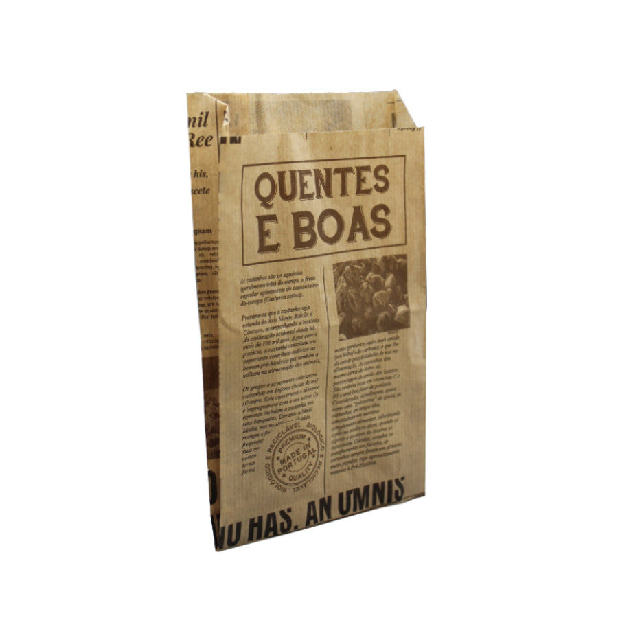 Saquetas Kraft Natural - Kraft - "Castanhas Quentes e Boas"