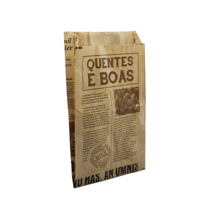 Saquetas Kraft Natural - Kraft - "Castanhas Quentes e Boas"