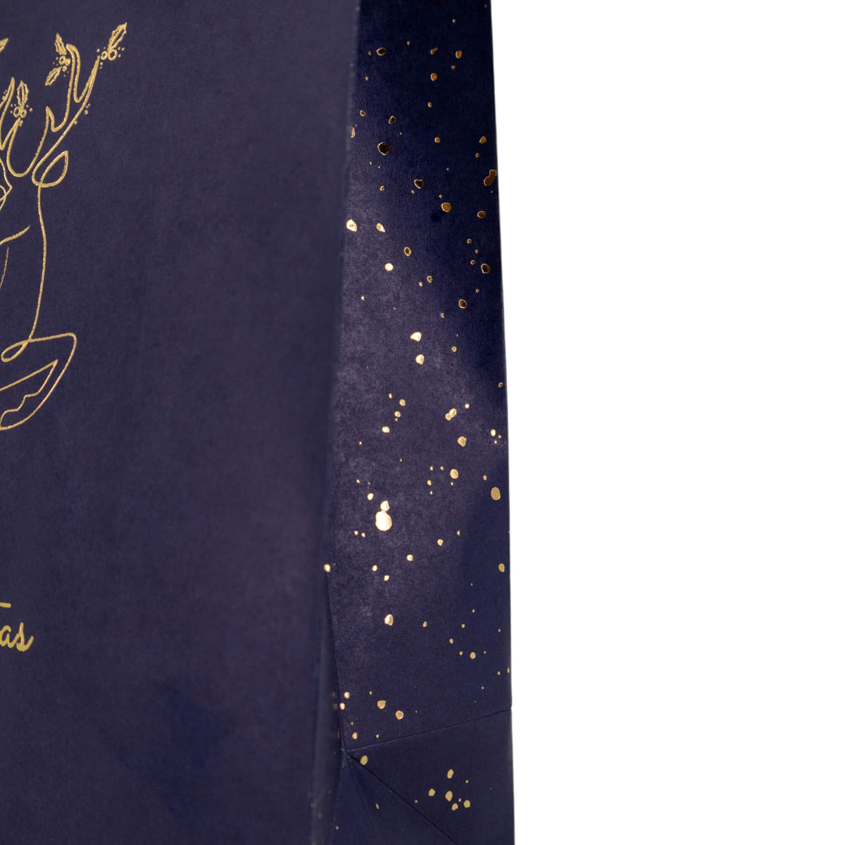 Sacos Asa Torcida Kraft Branco - Azul, Dourado e Branco - "Noite Feliz"