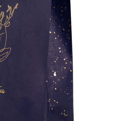 Sacos Asa Torcida Kraft Branco - Azul, Dourado e Branco - "Noite Feliz"