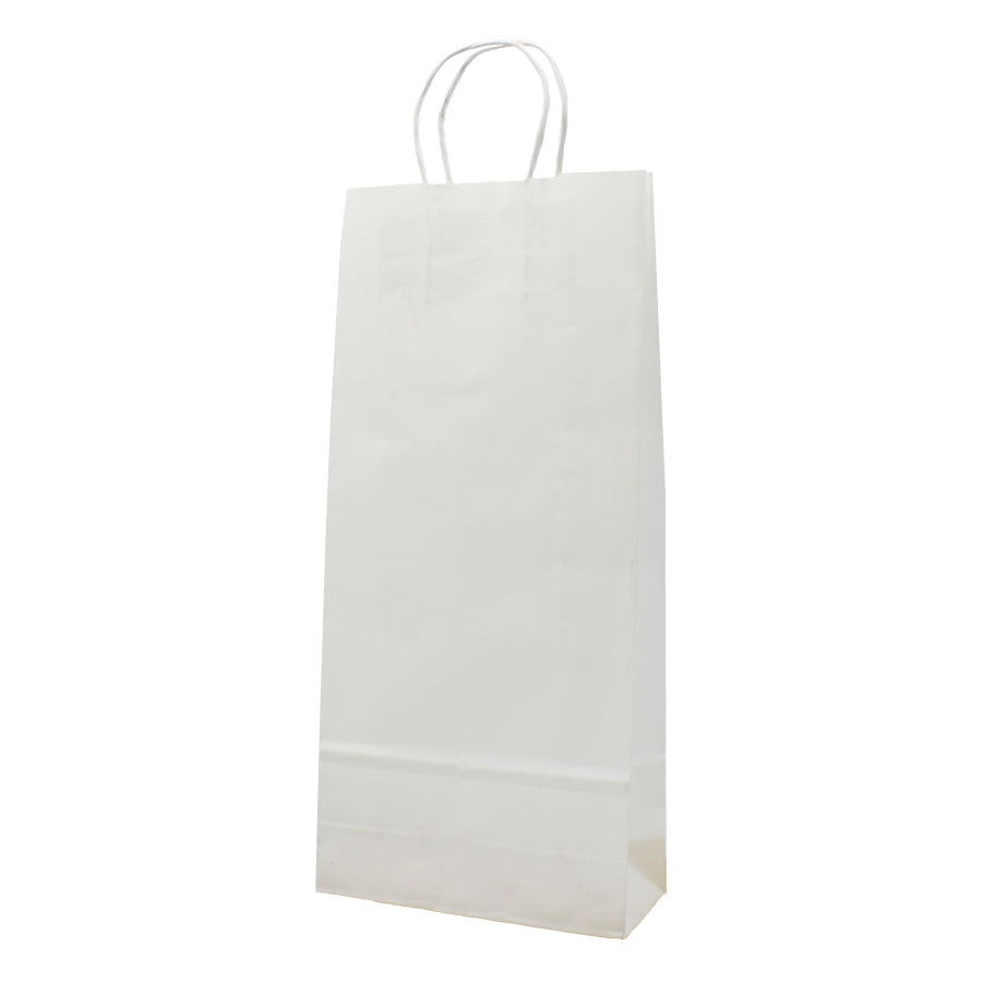 Sacos Asa Torcida Kraft Branco para Garrafas - Branco