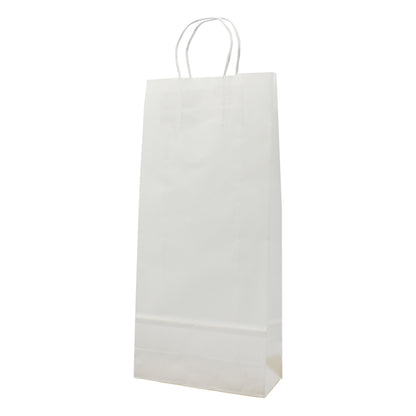 Sacos Asa Torcida Kraft Branco para Garrafas - Branco