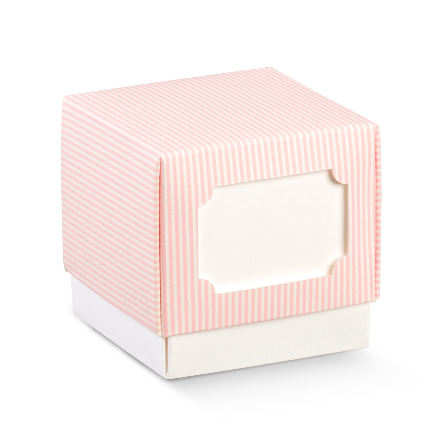 Caixas com Tampa e Fundo - Rosa e Branco