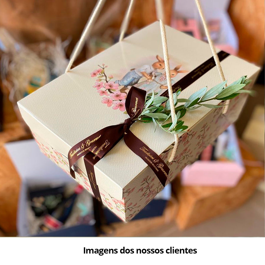 Cajas Segreto con cordón - Blanco y Rosa - "Conejo de Pascua"