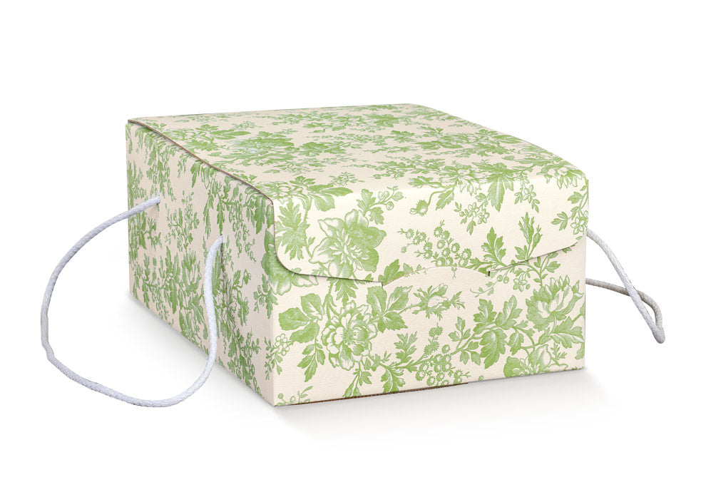 Secret Boxes with Drawstring - Green - "Toile de Jouy"