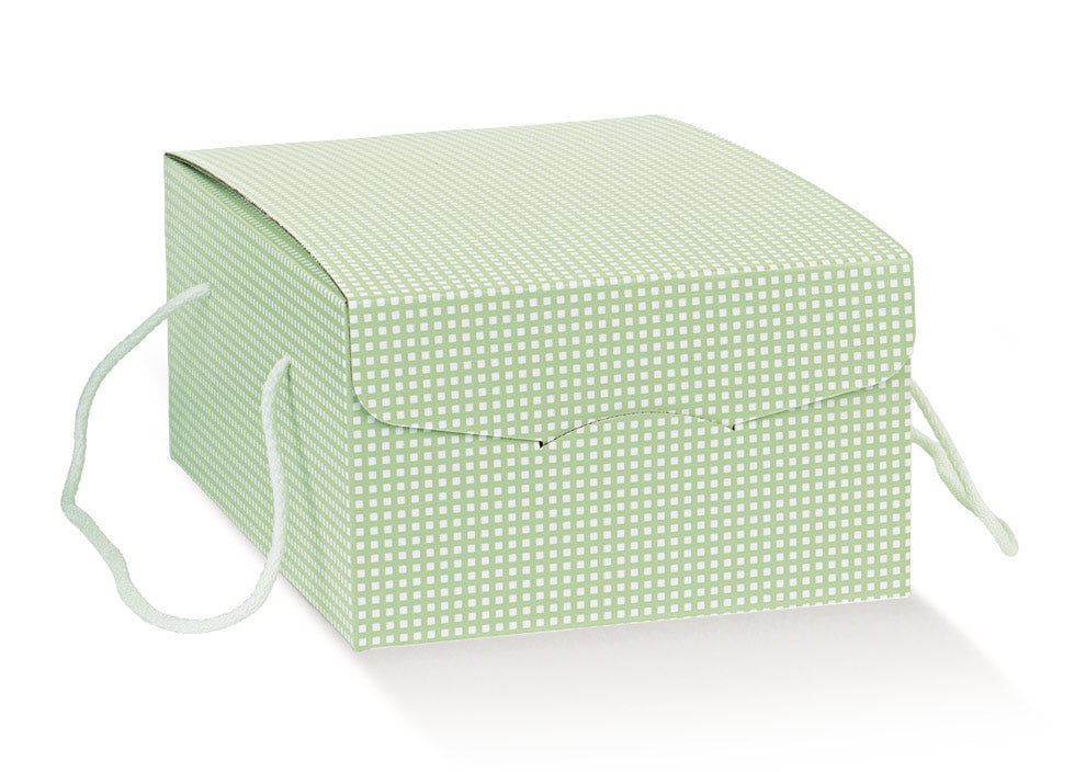 Cajas Segreto con Cordón - Verde - "Quadretti"