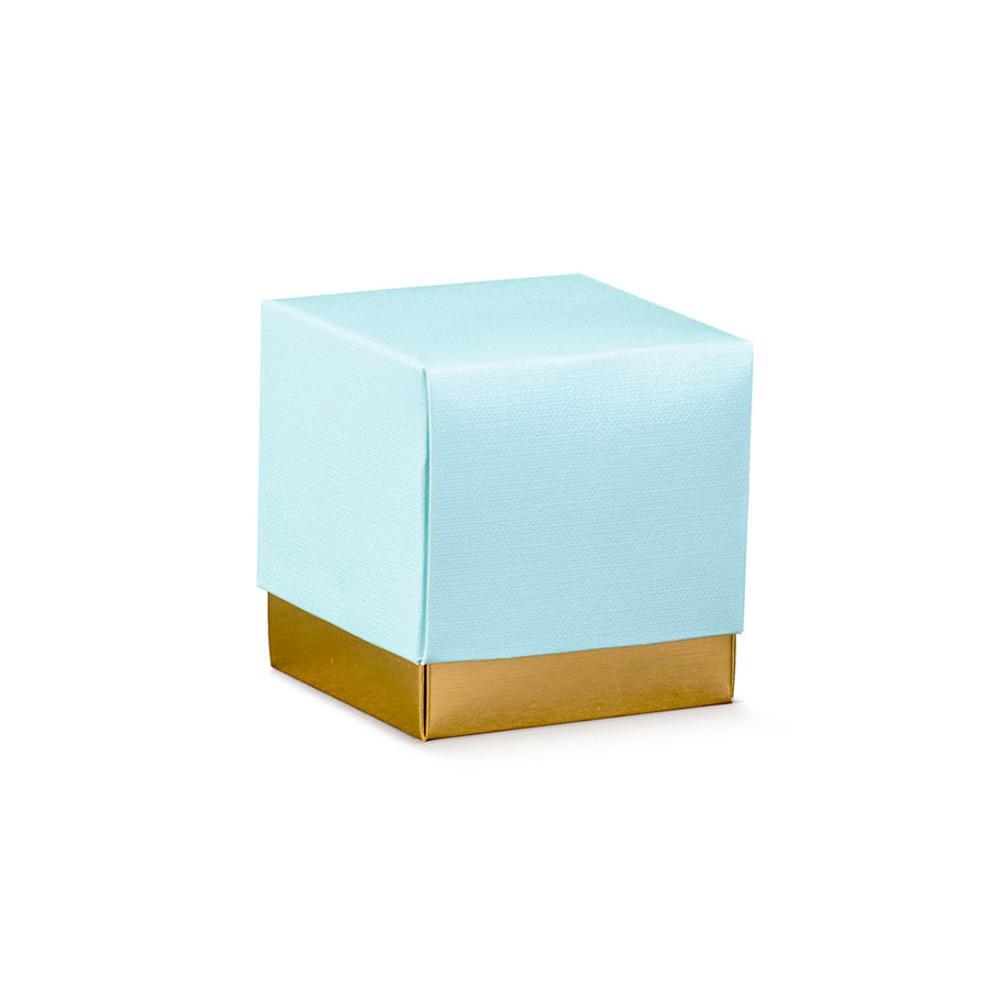 Cajas Fleur con Tapa y Base - Azul y Oro - "Lino"