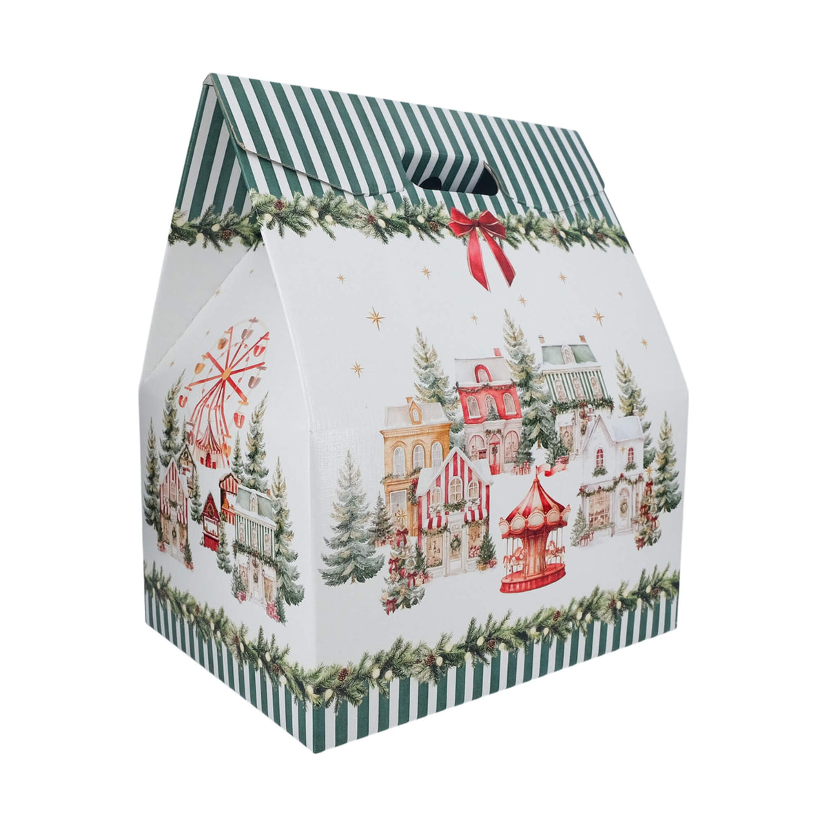 Caja Cesta Baulotto - Verde y Blanco - "Market Verde"