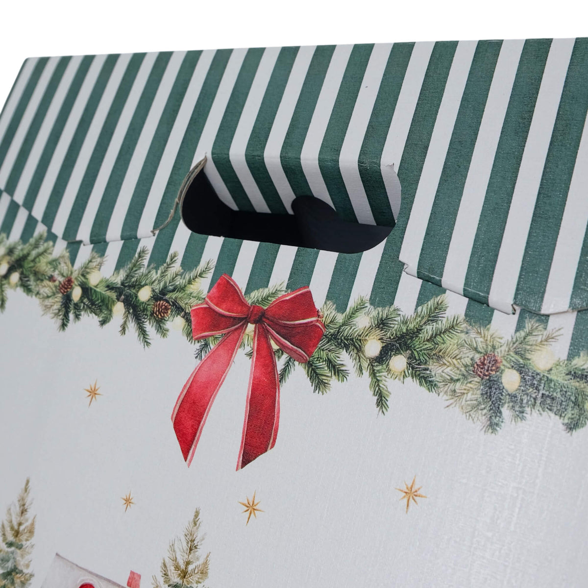 Caja Cesta Baulotto - Verde y Blanco - "Market Verde"