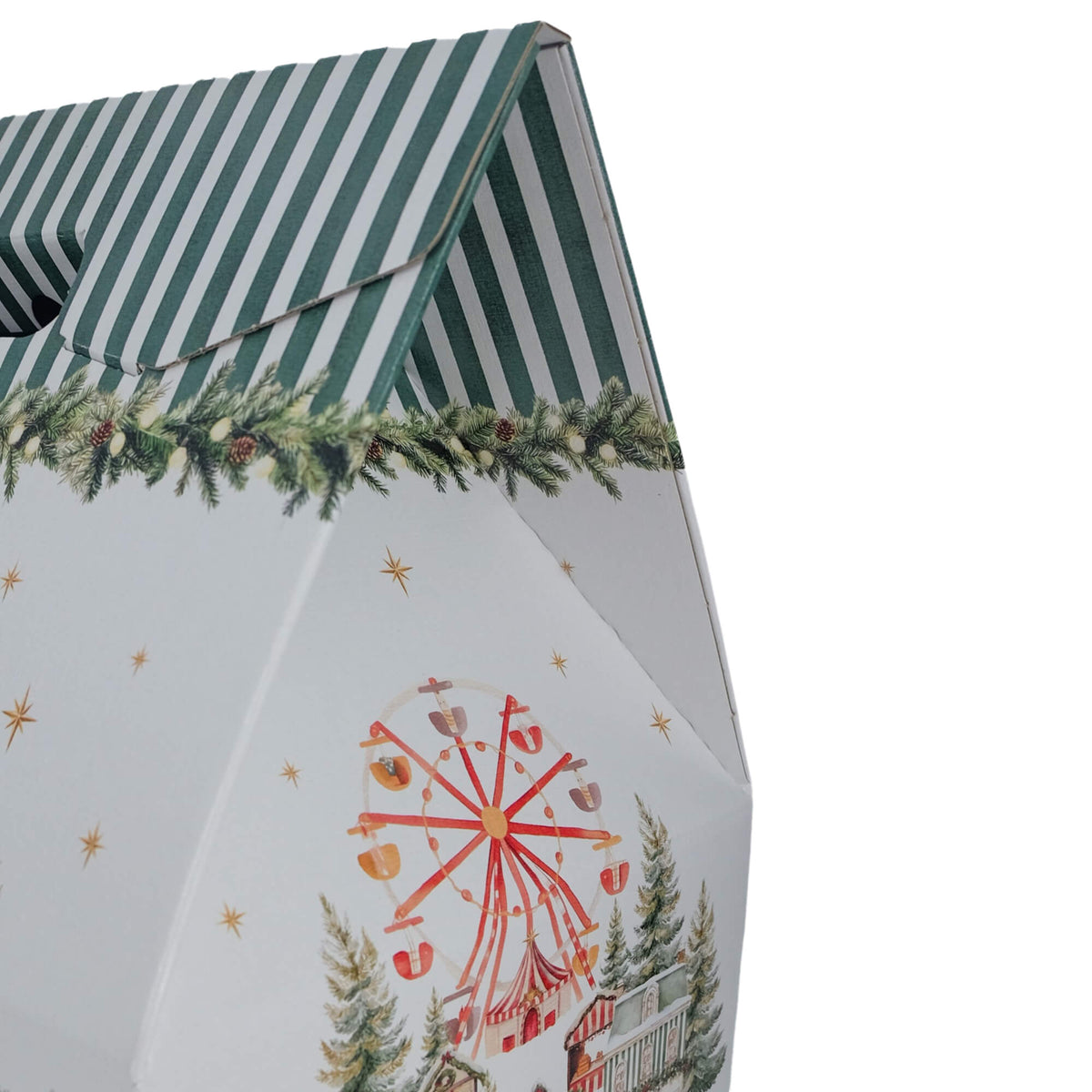 Caja Cesta Baulotto - Verde y Blanco - "Market Verde"