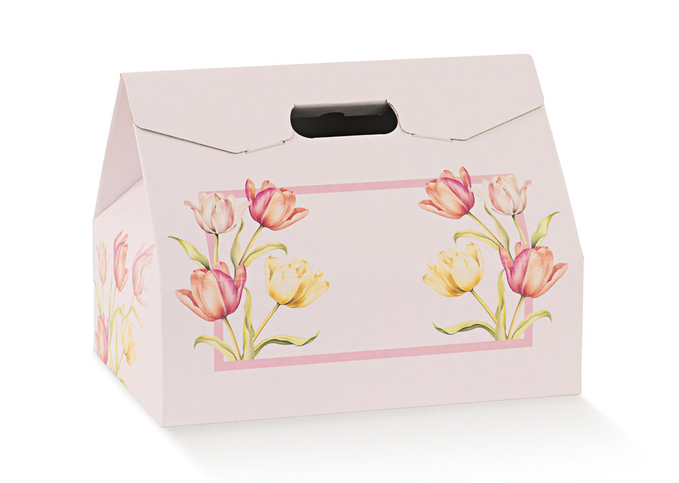 Caixa Cabaz Baulotto - Rosa - "Tulips"