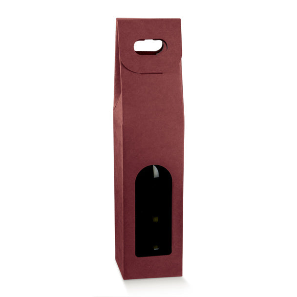 Windowed Bottle Boxes - Bordeaux - "Kraft"