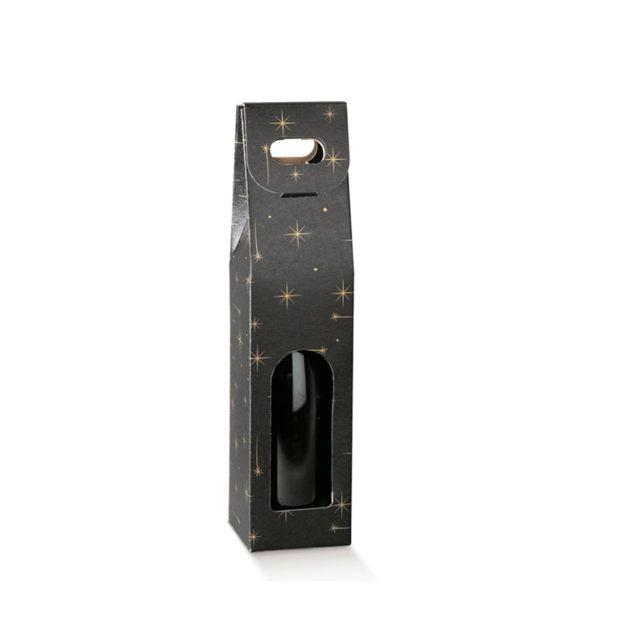 Windowed Bottle Boxes - Black - "Constellation"
