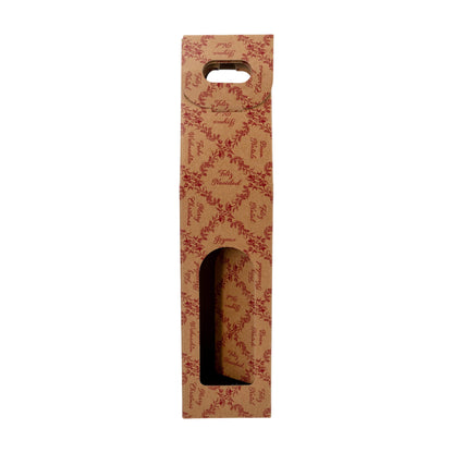 Caixas com Janela para Garrafas - Kraft e Vermelho - "Royal Garden"