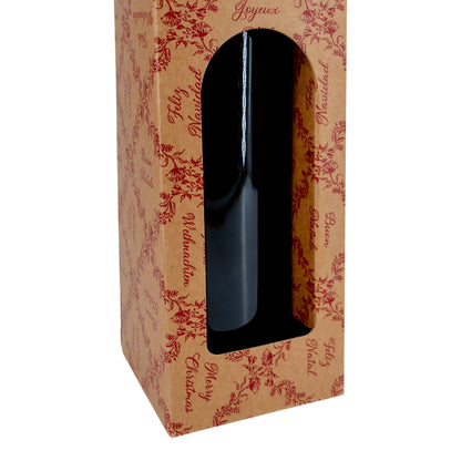 Caixas com Janela para Garrafas - Kraft e Vermelho - "Royal Garden"