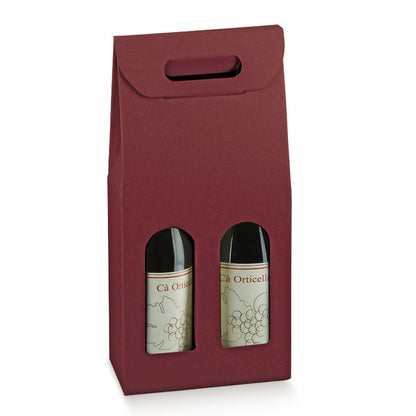 Windowed Bottle Boxes - Bordeaux - "Kraft"